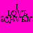 A bright pink background with black text reading "I LOVE SCHNEER." and a yellow rectangular bar moving across the text in four