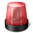 Red translucent dome-shaped object with black base, pixelated rendering on gray background.