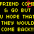 Yellow pixelated text on black background with red heart symbol over 'FRIEND' in top , repeated across multiple lines