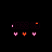 Pixelated icon with orange and pink text on black background, showing sequential changes in the top-right character of a repeated phrase.