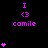 Pixelated purple text and heart symbols on black background with gray corner, animated changes in heart count per frame.