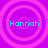 Four identical circular patterns with concentric rings on a purple background, each containing cyan text reading "Hannah".