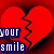 A red broken heart icon with text overlays in blue, yellow, and green pixelated fonts across four
