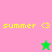 Pixelated icon with 'summer' text and star symbols on pink and green backgrounds, showing animation changes between frames.
