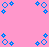 A pink background displays blue and black pixelated text forming the phrase "A real is someone who walks in when the rest of the world walks out" with repeated patterns.