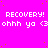 Bright pink background with repeated white text 'RECOVERY! ohhh ya <3' and scattered yellow dots, partially obscured by a gray rectangle.