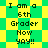 Pixelated text reads "I am a 6th Grader Now YAY!!" on a green and yellow checkered background with a diamond pattern overlay.