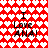 Red and white heart-patterned background with repeated text "I Love ANA!" in black pixelated font across four identical sections.