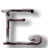 A pixelated grayscale alphabet icon showing the letter E with a decorative swirl, alongside scattered fragmented text fragments on a transparent background.