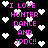 Black background with white pixelated hearts and pink text reading "I LOVE HUNTER DANCE AND JPDC!!" in a repeating pattern.