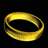 Animated contact sheet showing five sequential frames of a rotating golden ring against black background with gray transparency area.