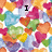 Pixelated heart pattern with text "I love you!" in black block letters on a white background.