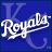 Blue square icon with large light blue 'K' and white cursive 'Royals' text, pixelated rendering style.