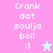 Pixelated text 'Crank dot soulja boi! :) ' appears on four colored backgrounds with a star icon changing color between frames.