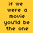 Yellow background with black pixelated text reading "if we were a movie you'd be the one" in four identical , each with one word highlighted in bright pink