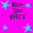 Bright cyan stars on a solid magenta background with repeated text 'Nic+ En= BFFL'S' in dark pixelated font.