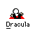 Animated Dracula icon sequence showing a character transforming into smoke across multiple frames with yellow and white circular elements in the background.