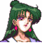 Pixel art portraits of anime characters with varied hair colors and styles, some with accessories like bows and earrings, in a