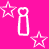 A static contact sheet frame showing a pink background with white outlined stars, heart, and letter icons arranged in a scattered pattern.