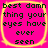 Four identical pink square icons with yellow borders display black pixelated text reading 'best damn thing your eyes have ever seen' in a