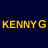 Static pixelated image of yellow text "KENNY G" on dark blue background with slight motion blur effect.