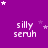 Purple background with white stars and repeated text 'silly seruh' in white pixelated font across the