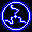 Blue pixelated patterns on black background, each in rounded square frame with white border; no visible text or animation changes detected.
