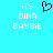 Pixelated text and a heart symbol on a cyan background, with identical static content across all frames.