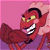 A 50x50 pixel animated buddy icon featuring a red cartoon character with sharp teeth and yellow eyes on the left, next to green text reading "Original Icons .com" on a dark green background.
