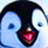 Pixelated icon shows a character with large blue eyes, black hair, and red lips against light background.