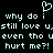 Pixelated text in light cyan on black background with a heart symbol above the first line, repeating phrases about love and hurt.