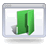 Static pixel art of a green folder icon inside a computer window frame with gray borders and white background.