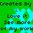 Green background with cyan snowflakes and black text reading 'Created by i. Love it See more of my work' repeated twice.