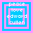 Four pixelated square icons arranged in a , each with layered pink and blue borders containing text