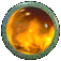 Circular icon with green border showing swirling orange and brown liquid-like motion
