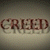 A 50x50 pixel animated contact sheet showing two frames of a Creed band logo animation with text and color changes between frames.