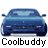 Pixelated blue car icon with text "Coolbuddy" below, displayed on a white background.