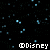 Pixelated image with multiple Disney-themed elements including character portraits, text overlays, and a starry background.