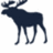 Pixelated dark blue moose silhouette on white background with black text reading 'margot 3's abercrombie' in pixel font.