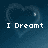 Pixelated blue background with heart-shaped smoke and white text reading "I Dreamt Of You..." in two parts.