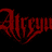 Red stylized text 'Alfeyu' in heart shape on black background with four red words stacked vertically on right.