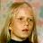 A 4-frame contact sheet of a pixelated image showing a person with blonde hair and the text "MARSHA" in different colors across frames.