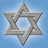A pixelated silver Star of David on a light blue gradient background with no visible text or additional elements.