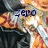 Pixelated image of a character in dark clothing with fiery orange and yellow background, featuring blue text reading 'zero' over the chest area.