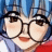 Pixelated anime-style character with blue hair and glasses on left, black background with white text "Anime IM" and signature on right in a 2x1 contact sheet layout.