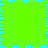 A bright green square background with a cyan and light green pixelated border forming a cross shape in the center.