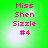 Green background with pink text reading "Miss Shen Sizzle #4" and subtle white light effects across four