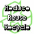 Green recycling symbol with 'Reduce Reuse Recycle' text over white background; Earth globe with 'Help the Earth!' text over black background; polar bear with 'Help Cute Polar Bears' text over icy background.