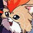 Pixelated anime-style character with orange hair and large eyes on left, next to black background with white text "Anime IM" and signature "c0m" on right.