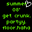 Green pixelated text on black background with white heart symbol replacing 'e' in 'summer' on left side, identical text on right side.